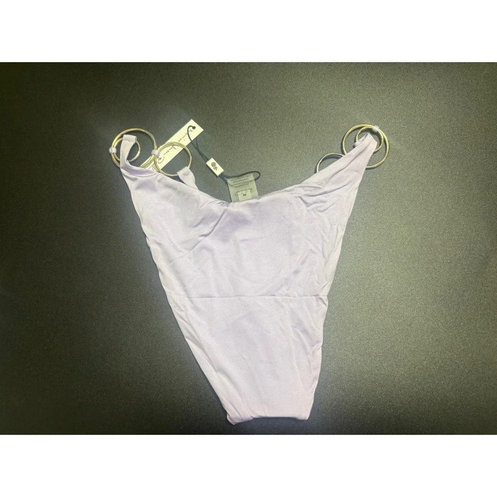 Monica Hansen Beachwear NWT Bikini Bottom O Rings Lavender/Purple  Size‎ Medium